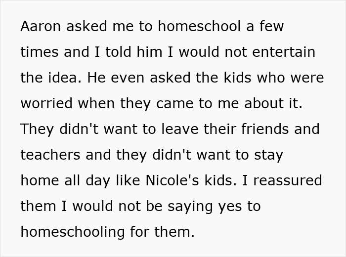 "This Was Not My Problem": Ex-Husband And His Wife Push For Homeschooling, Woman Stands Firm "This Was Not My Problem": Ex-Husband And His Wife Push For Homeschooling, Woman Stands Firm