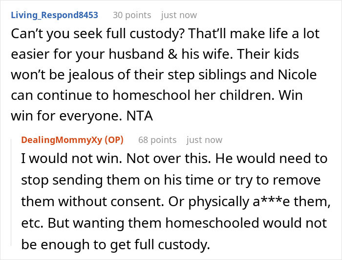 "This Was Not My Problem": Ex-Husband And His Wife Push For Homeschooling, Woman Stands Firm "This Was Not My Problem": Ex-Husband And His Wife Push For Homeschooling, Woman Stands Firm