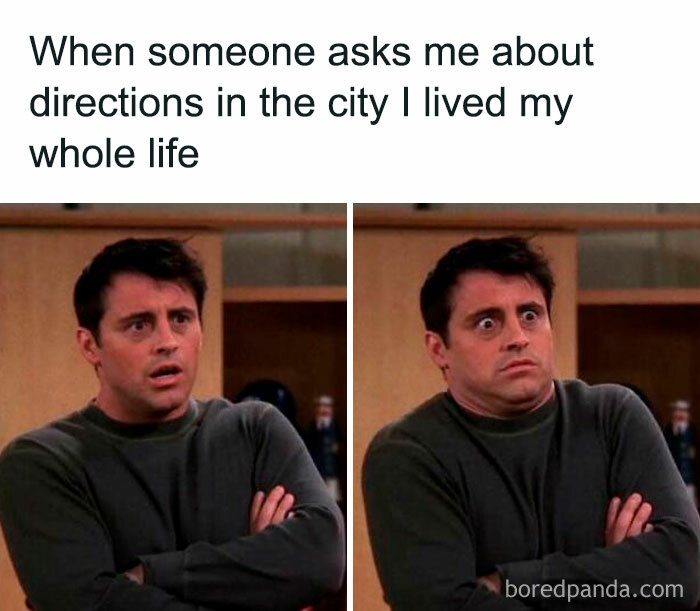 Man with confused expressions in two side-by-side images, illustrating relatable energy in everyday situations.