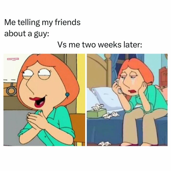 Woman animated meme showing excitement then sadness, illustrating relatable chaos of navigating the world as a woman today.