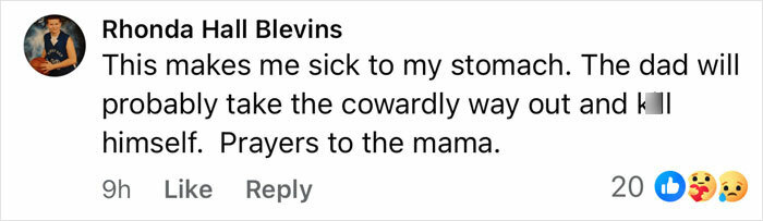 Comment on social media expressing sorrow about the tragic cause of passing for 3 sisters after planned visitation with dad.