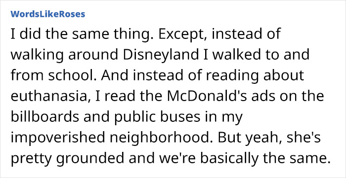 Screenshot of a social media post discussing a grounded perspective related to Ron Howard&rsquo;s nepo baby Bryce Dallas Howard.