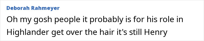 Comment text discussing Henry Cavill&rsquo;s Highlander hairstyle, mentioning fans comparing it to Tom Holland&rsquo;s look.
