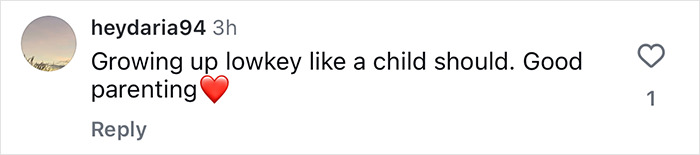 Comment on social media praising parenting, related to Gigi Hadid sparking outrage after sharing daughter Khai's breakfast menu. Comment on social media praising parenting, related to Gigi Hadid sparking outrage after sharing daughter Khai's breakfast menu.