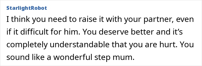 Comment from StarlightRobot offering support to a wife who raised stepdaughters amid conflict with husband&rsquo;s ex-wife.