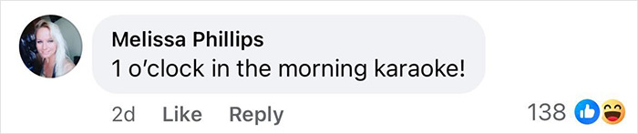 Screenshot of a social media comment about late night karaoke related to Tom Sandoval&rsquo;s America&rsquo;s Got Talent audition.