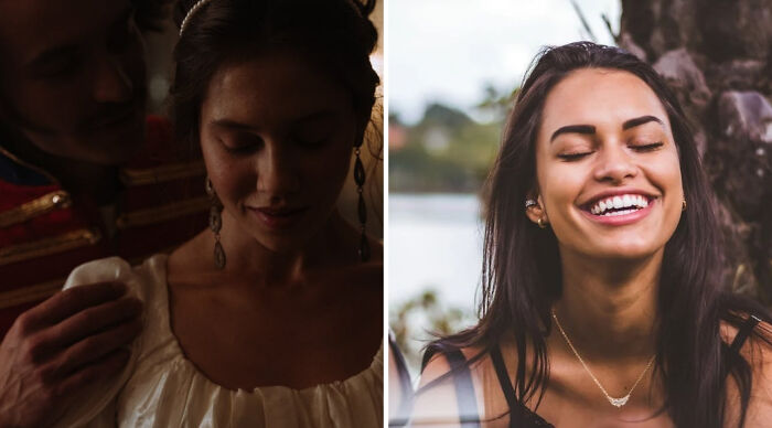Two young women featured in a truth or dare poll, one smiling outdoors and the other looking down in soft lighting.
