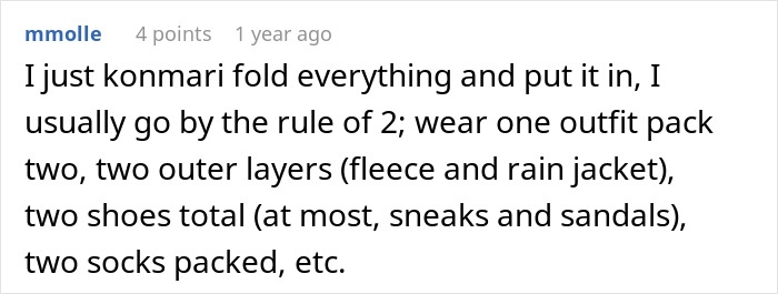 Comment on travel packing tips, sharing a method to avoid being held up in TSA security lines before boarding.