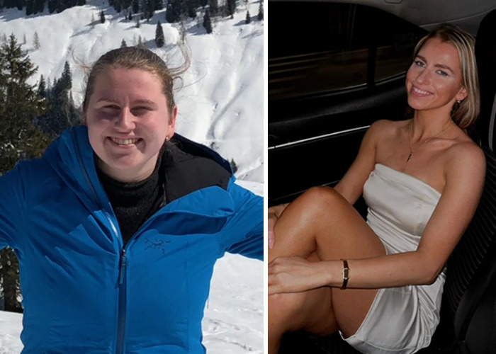 Before and after photos showing inspiring ugly ducklings glow-ups with winter and night settings.