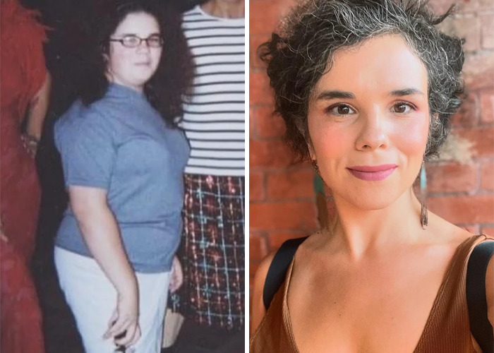 Before and after photos of an inspiring ugly duckling glow-up showing a dramatic transformation and increased confidence.