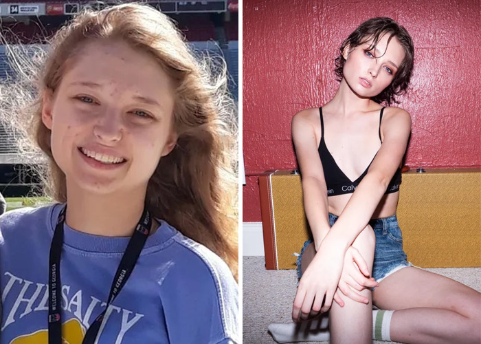 Side-by-side images showing inspiring glow-ups of an ugly duckling before and after transformation.