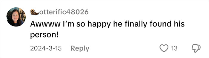 User otterific48026 happily comments about a vocal cat that gets quickly adopted, expressing joy for the cat finding its person. User otterific48026 happily comments about a vocal cat that gets quickly adopted, expressing joy for the cat finding its person.