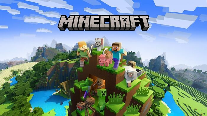 Minecraft characters exploring a vibrant world, representing creative adventures and priceless rewards in virtual gameplay.