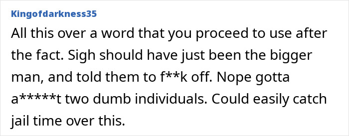 Online comment discussing a store brawl where a man calls a Black shopper a slur and gets beaten.