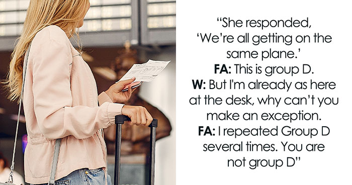 Plane Passenger Stays Silent As ‘Karen’ Jumps Queue, Watches As Karma Comes For Her