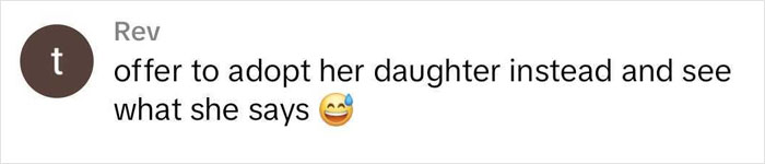 Comment text on a gray background discussing parents demanding stranger’s dog because their daughter likes her, with a smiling emoji. Comment text on a gray background discussing parents demanding stranger’s dog because their daughter likes her, with a smiling emoji.
