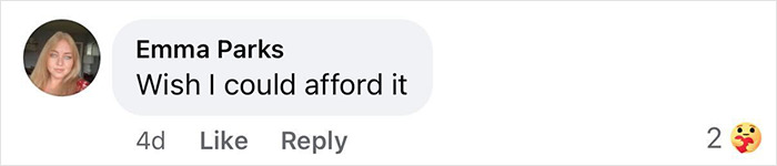 Comment from Emma Parks expressing a wish to afford Mounjaro for weight loss and side effects discussion.