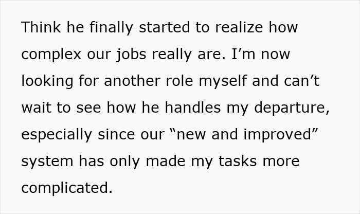 Employee shares feelings about complex jobs and plans to leave after working 30 hours overtime in a demanding work system.