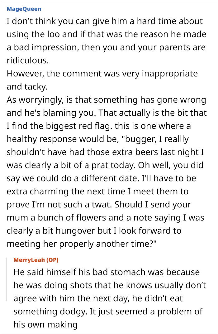 Man partying the night before meeting his girlfriend&rsquo;s parents, showing up hungover and ruining lunch conversation.