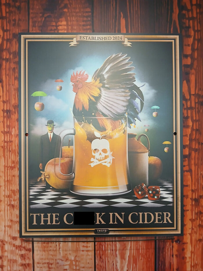 A Cockerel In A Pint Of Cider In An Abstract Style