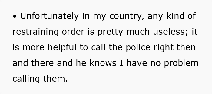 Text highlighting a struggle between father and son involving changing locks and police intervention in a home dispute.