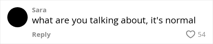 Comment from Sara saying what are you talking about, it's normal, responding to passenger fumes over disrespectful PDA act on plane debate