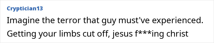 Comment expressing shock about terror experienced by innocent dad punished by vigilante wrongly accused of assault. - 22