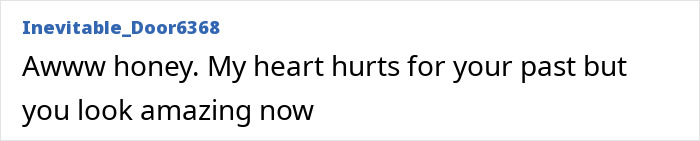 Comment text expressing sympathy and admiration for a woman burned in a gas station explosion, noting her amazing transformation. - 11