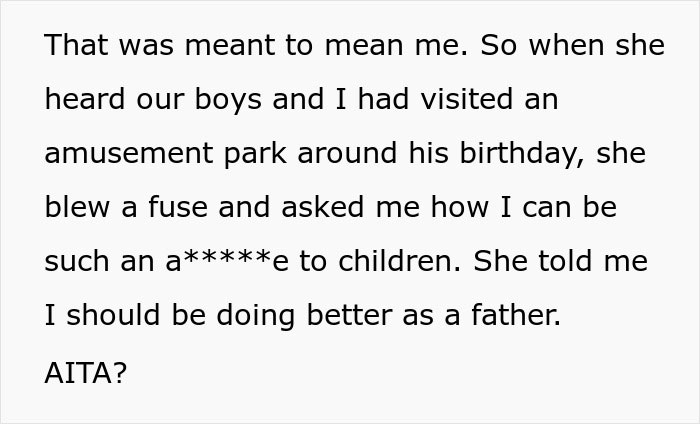 Text discussing a woman who cheats on her partner and expects him to care for her children with other men.