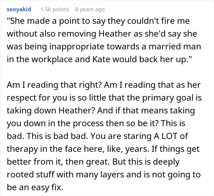 Comment discussing jealousy and workplace spying, highlighting complex issues in jealous wife spying husband work situations.