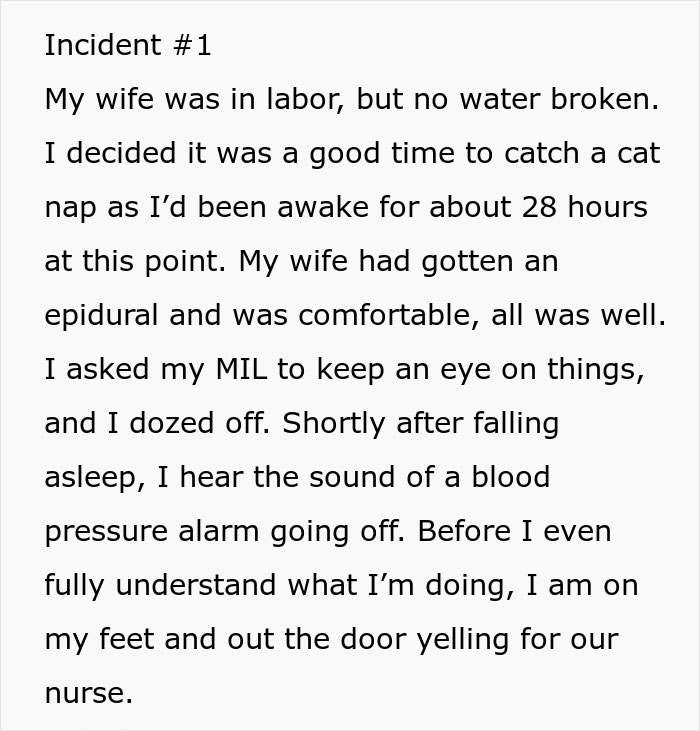 Text excerpt about a woman upset as her sister-in-law took her daughter away, affecting the son's birth memory with a tantrum.