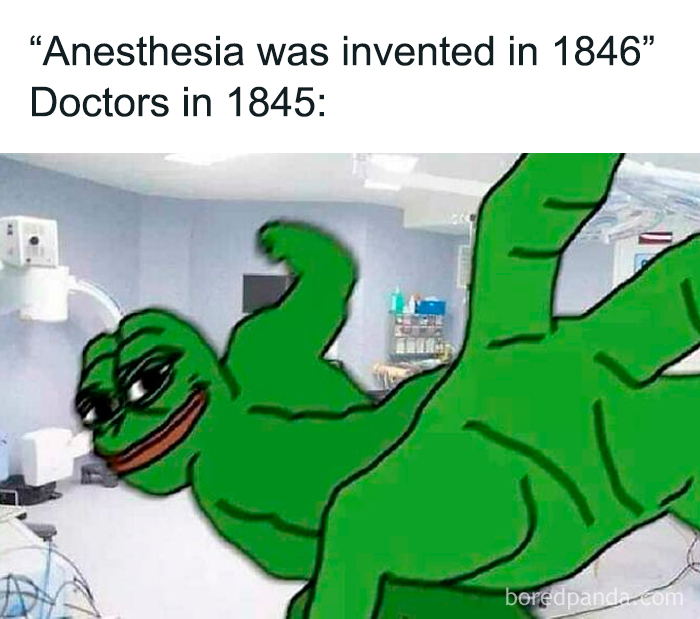 Medical meme showing a humorous take on doctors before anesthesia in a clinical setting to highlight healthcare humor.