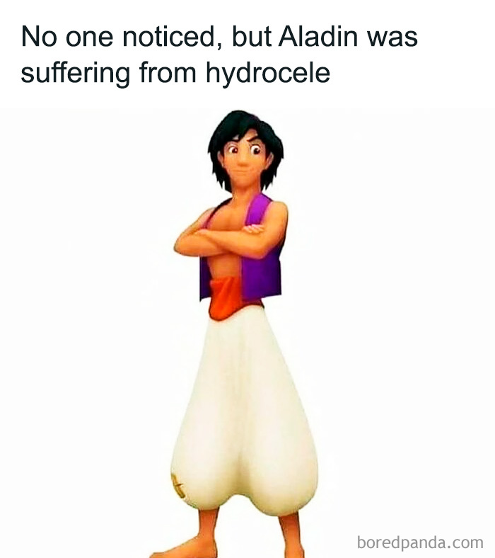Medical meme showing a cartoon character with exaggerated anatomy, highlighting humor related to healthcare costs.