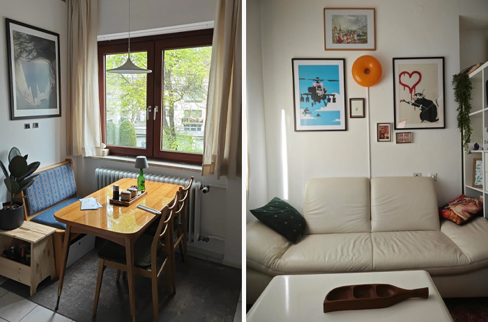 Cozy living space revamped with wooden furniture, artworks, and natural light sharing creative home decor ideas online.