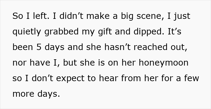 Text excerpt about a bride putting all plus-size guests at a special weight watchers table, promoting body positive messages. Text excerpt about a bride putting all plus-size guests at a special weight watchers table, promoting body positive messages.