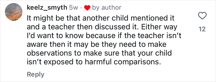 Comment on a social platform discussing a toddler realizing she&rsquo;s Black after daycare and the mom&rsquo;s empowering reply.