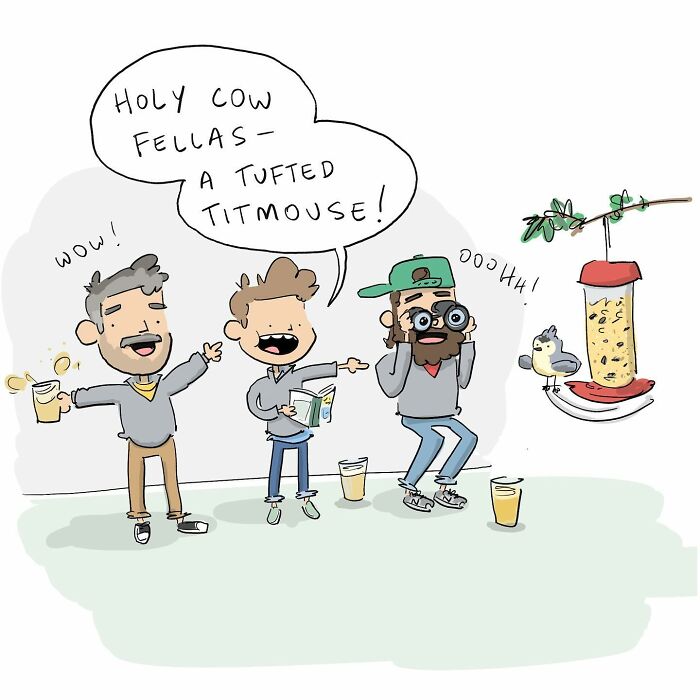 Cartoon showing a person approaching Age-Con building with a 2024 blimp and cars under spotlights in a funny comic style.