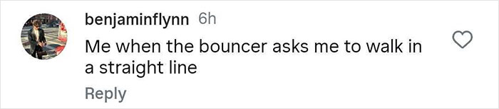 Screenshot of Instagram comment mocking a runway walk, mentioning walking in a straight line and implying discomfort or awkwardness. Screenshot of Instagram comment mocking a runway walk, mentioning walking in a straight line and implying discomfort or awkwardness.