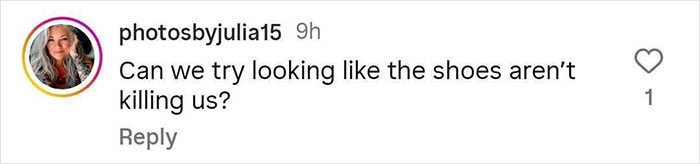 Instagram comment criticizing Kim Kardashian’s runway walk, mentioning discomfort and style at Paris Fashion Week. Instagram comment criticizing Kim Kardashian’s runway walk, mentioning discomfort and style at Paris Fashion Week.