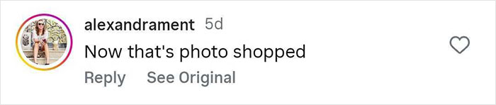 Comment reading Now that's photo shopped criticizing Lauren Sanchez and Jeff Bezos wedding pictures' editing blunders.