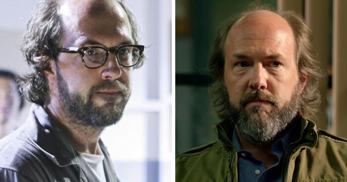 Side-by-side images of the same actor with different looks, highlighting a mind-blowing realization about appearance. - 23