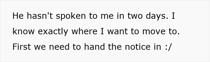 Text message conversation expressing frustration about partner's silence and plans to move, highlighting issues with partner and his mother. - 14