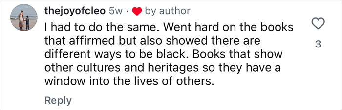 Screenshot of a social media comment discussing a mom&rsquo;s empowering reply about a 2YO toddler realizing she&rsquo;s Black.