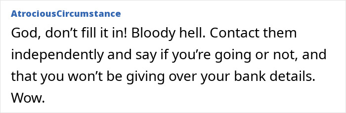 Confused Guest Asked To Share Financial Details Online Or Else They Can't RSVP To Wedding