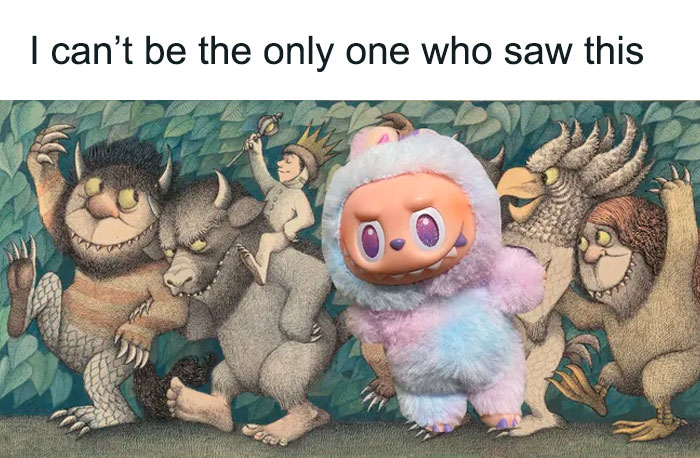 A Labubu doll photoshopped into a scene from a classic children’s book, sparking hilarious memes online.