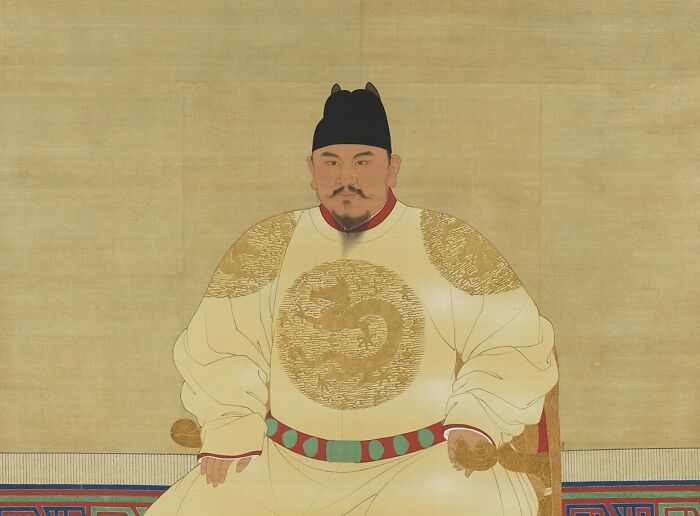 Ancient emperor portrait symbolizing the journey from poverty to super wealthy in traditional royal attire.