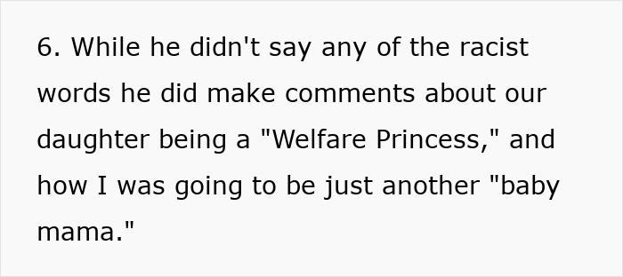 Text excerpt showing accusations of cheating and racist comments about a daughter related to her dark skin in a family dispute. - 31