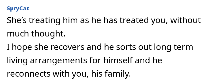 Text excerpt about a woman deciding to leave her partner homeless if she dies discussing long term living arrangements and family.