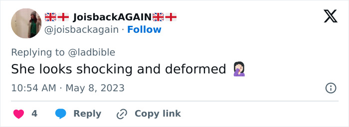 Screenshot of a social media comment reacting to Katie Price’s painful bum filler side effect after her ‘deflated balloon’ treatment. - 19