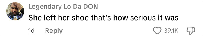 Comment with profile picture of a man and text saying she left her shoe that's how serious it was, discussing vigilante justice after subway attack.